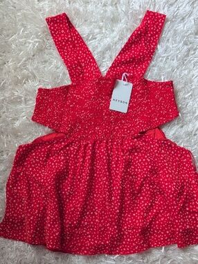 Heyson Red Floral Smocked Sundress Top